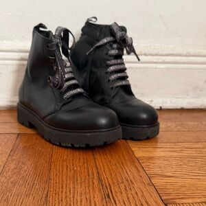 Bikkembergs Black Kids Lace-Up Boots